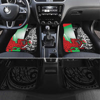 New Zealand and Wales Rugby Custom Car Mats Aotearoa All Black Combine Welsh Dragon LT14 Set 4pcs Black - Polynesian Pride