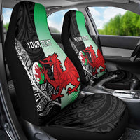New Zealand and Wales Rugby Custom Car Seat Cover Aotearoa All Black Combine Welsh Dragon LT14 - Polynesian Pride
