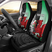 New Zealand and Wales Rugby Custom Car Seat Cover Aotearoa All Black Combine Welsh Dragon LT14 - Polynesian Pride