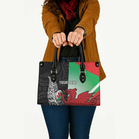 New Zealand and Wales Rugby Custom Leather Bag Aotearoa All Black Combine Welsh Dragon LT14 Black - Polynesian Pride