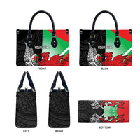 New Zealand and Wales Rugby Custom Leather Bag Aotearoa All Black Combine Welsh Dragon LT14 - Polynesian Pride