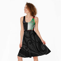 New Zealand and Wales Rugby Custom Midi Dress Aotearoa All Black Combine Welsh Dragon LT14 - Polynesian Pride