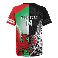 New Zealand and Wales Rugby Custom Rugby Jersey Aotearoa All Black Combine Welsh Dragon LT14 - Polynesian Pride