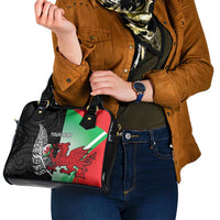 New Zealand and Wales Rugby Custom Shoulder Handbag Aotearoa All Black Combine Welsh Dragon LT14 - Polynesian Pride