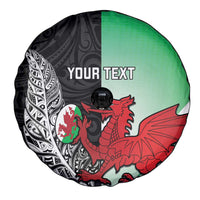 New Zealand and Wales Rugby Custom Spare Tire Cover Aotearoa All Black Combine Welsh Dragon LT14 - Polynesian Pride