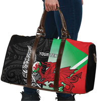 New Zealand and Wales Rugby Custom Travel Bag Aotearoa All Black Combine Welsh Dragon LT14 - Polynesian Pride
