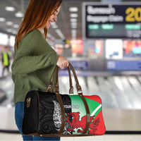 New Zealand and Wales Rugby Custom Travel Bag Aotearoa All Black Combine Welsh Dragon LT14 - Polynesian Pride