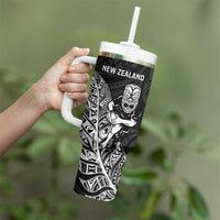 New Zealand and Wales Rugby Custom Tumbler With Handle Aotearoa All Black Combine Welsh Dragon LT14 - Polynesian Pride