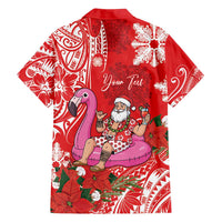 Personalized Hawaii Christmas Family Matching Tank Maxi Dress and Hawaiian Shirt Mele Kalikimaka Chilling Shaka Santa Flamingo LT14 - Polynesian Pride