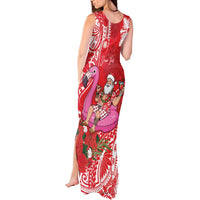 Personalized Hawaii Christmas Tank Maxi Dress Mele Kalikimaka Chilling Shaka Santa Flamingo LT14 - Polynesian Pride