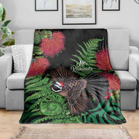 Meri Kirihimete New Zealand Blanket Piwakawaka Koru Fern Mix Pohutukawa LT14 - Polynesian Pride