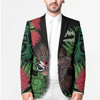 Meri Kirihimete New Zealand Blazer Piwakawaka Koru Fern Mix Pohutukawa LT14 - Polynesian Pride
