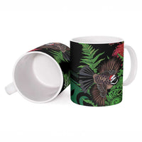 Meri Kirihimete New Zealand Ceramic Mug Piwakawaka Koru Fern Mix Pohutukawa LT14 - Polynesian Pride
