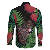 Meri Kirihimete New Zealand Family Matching Summer Maxi Dress and Hawaiian Shirt Piwakawaka Koru Fern Mix Pohutukawa LT14 - Polynesian Pride