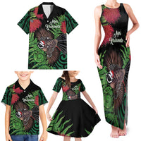 Meri Kirihimete New Zealand Family Matching Tank Maxi Dress and Hawaiian Shirt Piwakawaka Koru Fern Mix Pohutukawa LT14 - Polynesian Pride