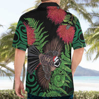 Meri Kirihimete New Zealand Hawaiian Shirt Piwakawaka Koru Fern Mix Pohutukawa LT14 - Polynesian Pride