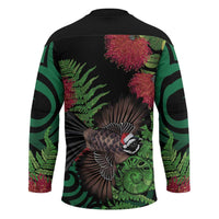 Meri Kirihimete New Zealand Hockey Jersey Piwakawaka Koru Fern Mix Pohutukawa LT14 - Polynesian Pride