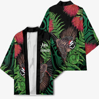 Meri Kirihimete New Zealand Kimono Piwakawaka Koru Fern Mix Pohutukawa LT14 - Polynesian Pride