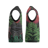 Meri Kirihimete New Zealand Christmas Knitted V-Neck Vest Piwakawaka Koru Fern Mix Pohutukawa LT14 - Polynesian Pride