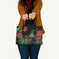 Meri Kirihimete New Zealand Leather Bag Piwakawaka Koru Fern Mix Pohutukawa LT14 - Polynesian Pride