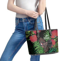 Meri Kirihimete New Zealand Leather Tote Bag Piwakawaka Koru Fern Mix Pohutukawa LT14 - Polynesian Pride