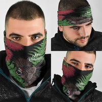 Meri Kirihimete New Zealand Neck Gaiter Piwakawaka Koru Fern Mix Pohutukawa LT14 - Polynesian Pride