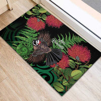 Meri Kirihimete New Zealand Rubber Doormat Piwakawaka Koru Fern Mix Pohutukawa LT14 - Polynesian Pride