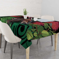 Meri Kirihimete New Zealand Tablecloth Piwakawaka Koru Fern Mix Pohutukawa LT14 - Polynesian Pride