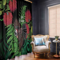 Meri Kirihimete New Zealand Window Curtain Piwakawaka Koru Fern Mix Pohutukawa LT14 - Polynesian Pride