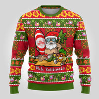 Personalised Hawaii Surfing Santa Christmas Ugly Christmas Sweater Tropical Pineapple Mele Kalikimaka Quilt Pattern LT14 - Polynesian Pride