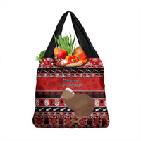 New Zealand Christmas Grocery Bag Aotearoa Kiwi Meri Kirihimete Red Version LT14 1-pack One Size Red - Polynesian Pride