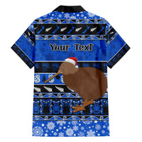 Personalised New Zealand Christmas Family Matching Tank Maxi Dress and Hawaiian Shirt Aotearoa Kiwi Meri Kirihimete Blue Version LT14 - Polynesian Pride