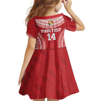 Custom Tonga Mate Maa Family Matching Summer Maxi Dress and Hawaiian Shirt Go Champions Tongan Ngatu - Red LT14 - Polynesian Pride