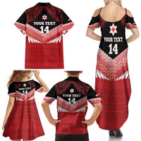 Custom Mate Maa Tonga XIII Family Matching Summer Maxi Dress and Hawaiian Shirt Tongan Kupesi Ngatu - Rugby Style LT14 - Polynesian Pride