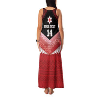 Custom Mate Maa Tonga XIII Family Matching Tank Maxi Dress and Hawaiian Shirt Tongan Kupesi Ngatu - Rugby Style LT14 - Polynesian Pride