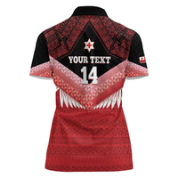 Custom Mate Maa Tonga XIII Women Polo Shirt Tongan Kupesi Ngatu - Rugby Style
