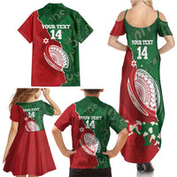 Custom Tonga And Australia Rugby Family Matching Summer Maxi Dress and Hawaiian Shirt Mate Maa Tongan Ngatu Mix Kangaroos Aboriginal LT14 - Polynesian Pride