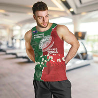 Custom Tonga And Australia Rugby Men Tank Top Mate Maa Tongan Ngatu Mix Kangaroos Aboriginal