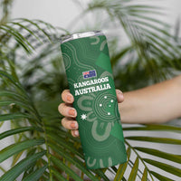 Tonga And Australia Rugby Skinny Tumbler Mate Maa Tongan Ngatu Mix Kangaroos Aboriginal LT14 - Polynesian Pride