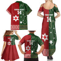 Custom Mate Maa Tonga And Kangaroo Australia Family Matching Summer Maxi Dress and Hawaiian Shirt Tongan Kupesi Mix Aboriginal Art LT14 - Polynesian Pride