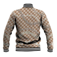 Brown Aloha Hawaii Shell Lei Baseball Jacket Palaka Hebrew Cone Honey Cowrie Elegant Curves - Polynesian Pride