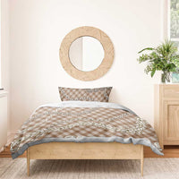 Brown Aloha Hawaii Shell Lei Bedding Set Palaka Hebrew Cone Honey Cowrie Elegant Curves - Polynesian Pride