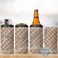 Brown Aloha Hawaii Shell Lei 4 in 1 Can Cooler Tumbler Palaka Hebrew Cone Honey Cowrie Elegant Curves - Polynesian Pride