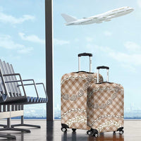 Brown Aloha Hawaii Shell Lei Luggage Cover Palaka Hebrew Cone Honey Cowrie Elegant Curves - Polynesian Pride