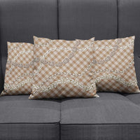 Brown Aloha Hawaii Shell Lei Pillow Cover Palaka Hebrew Cone Honey Cowrie Elegant Curves - Polynesian Pride