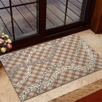 Brown Aloha Hawaii Shell Lei Rubber Doormat Palaka Hebrew Cone Honey Cowrie Elegant Curves - Polynesian Pride