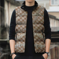 Brown Aloha Hawaii Shell Lei Sleeveless Puffer Jacket Palaka Hebrew Cone Honey Cowrie Elegant Curves - Polynesian Pride