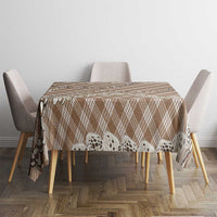 Brown Aloha Hawaii Shell Lei Tablecloth Palaka Hebrew Cone Honey Cowrie Elegant Curves - Polynesian Pride