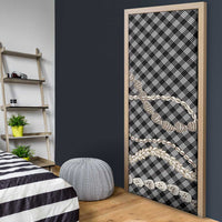 Black Aloha Hawaii Shell Lei Door Cover Palaka Hebrew Cone Honey Cowrie Elegant Curves - Polynesian Pride