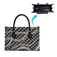 Black Aloha Hawaii Shell Lei Leather Bag Palaka Hebrew Cone Honey Cowrie Elegant Curves - Polynesian Pride